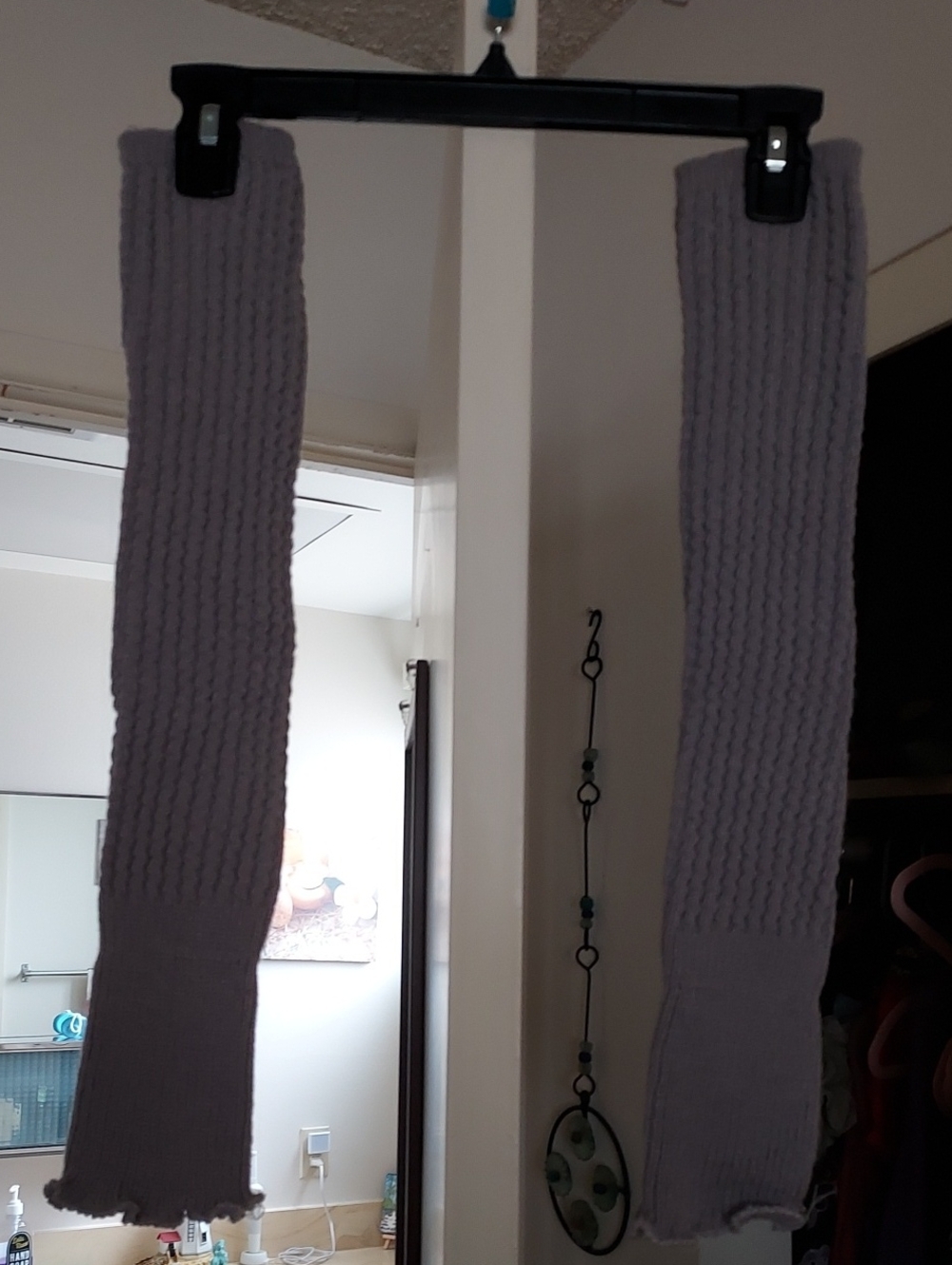 Women's Ribbed Knit Leg Warmers - Gray